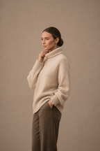 Oversized Rippenstrick-Rollkragenpullover in gemütlichem Strick