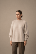 Crewneck-Pullover aus weichem gebürstetem Strick fur Damen