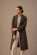 Damen Oversized Longline-Mantel mit Kerbrevers