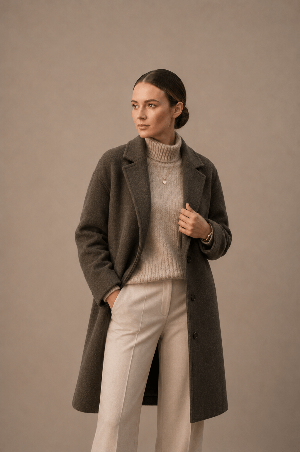 Damen Oversized Longline-Mantel mit Kerbrevers