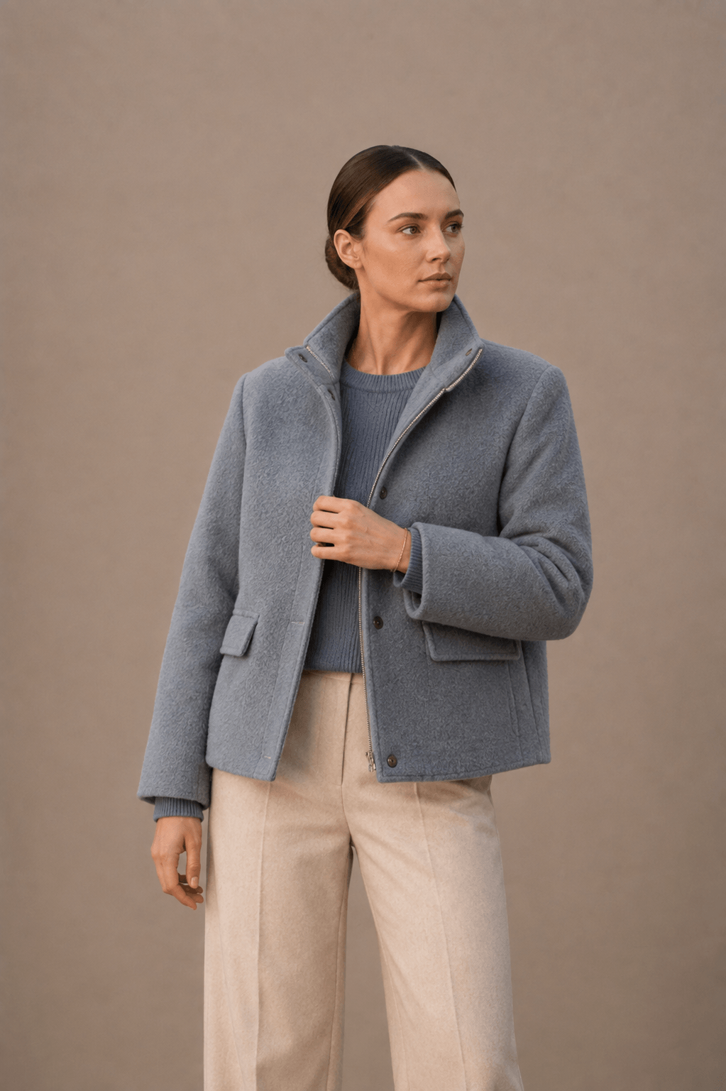 Jacke mit Reißverschluss-Stehkragen für Damen